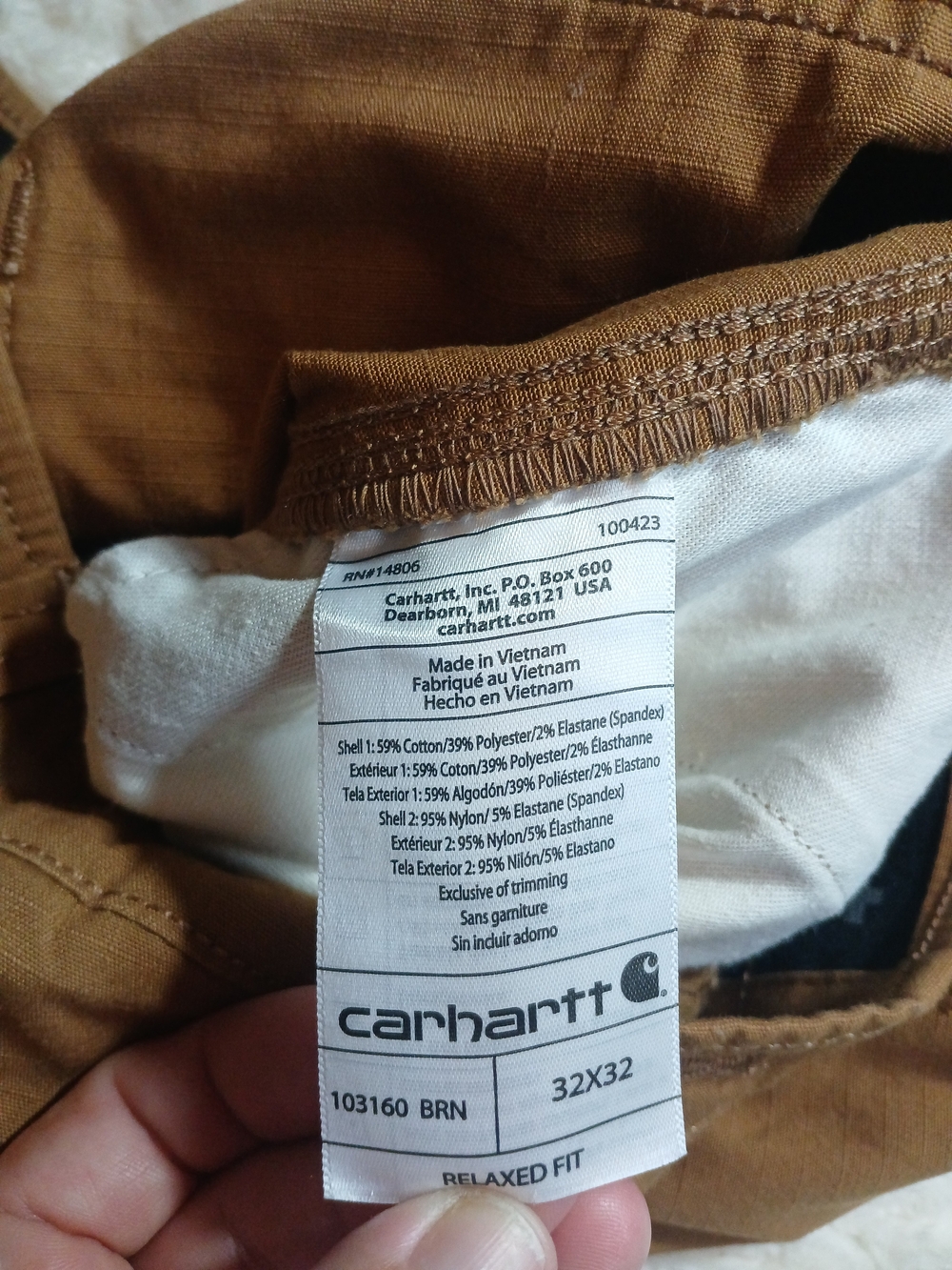 Carhartt Mens Rugged Flex Steel Double Front Pants Camel Brown Size 32 × 32 - Picture 8 of 11